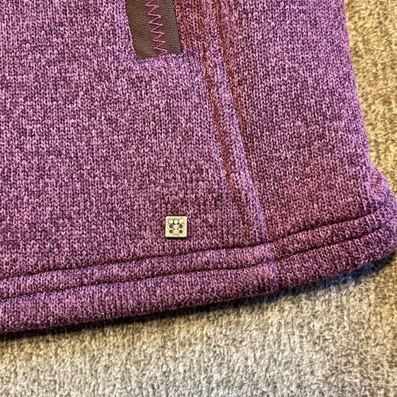 Title Nine Pullover Fleece Jacket 1/4 Snap Button Up Pockets Purple S - Picture 3 of 6